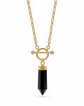 The Black Obsidian Paperclip Toggle Necklace