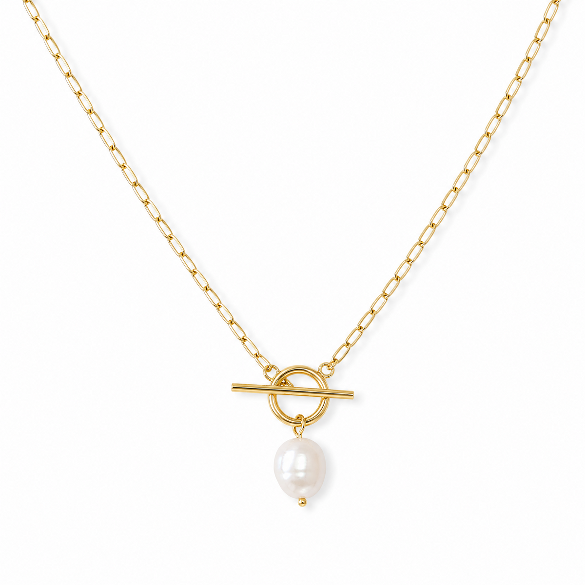 T-Lock Pearl Necklace